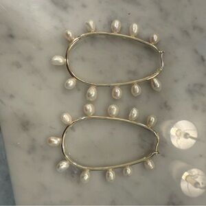 Nicola Bathie Gold and Pearl Earrings